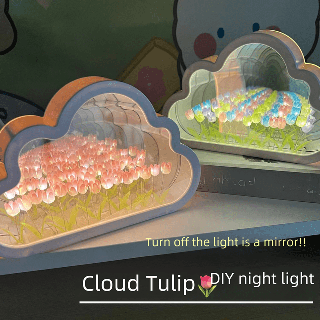 Nubes tulipán flor mar luz de noche terminado dormitorio de niña ambiente luz Tanabata regalo del día de San Valentín