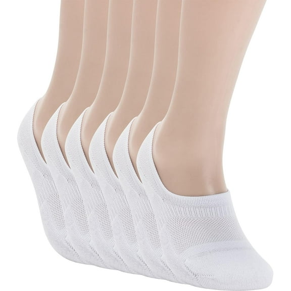 Seamless Ball Cushion No Show Socks Women 6 Pack Cotton Footies Size S M L
