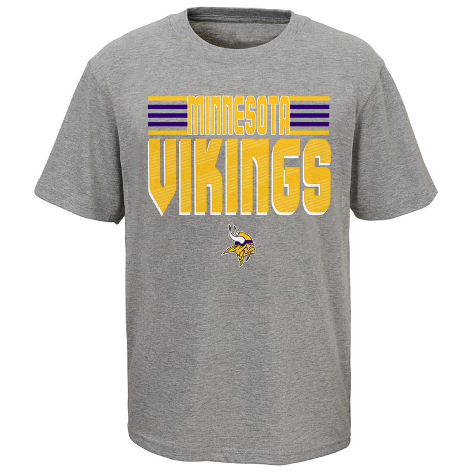Outerstuff - Youth Heathered Gray Minnesota Vikings Line T-Shirt ...