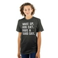 thumbnail image 3 of Wake Up Hug a Cat Have a Good Day Men's Graphic T Shirt Tees Brisco Brands X, 3 of 6