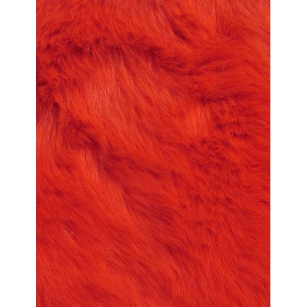 Short Shag Faux Fur Fabric Red Sold By The Yard Ecoshag Free Shipping Walmart Com Walmart Com