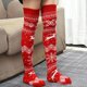 thumbnail image 2 of Mujeres Invierno Punto Grueso Para Botas Extra Largas Calcetines Navidad Alce Patrones De Copo De Nieve Suave Acogedor Cálido Sobre La Rodilla Medias Altas Muslo Calentadores De Pi, 2 of 5