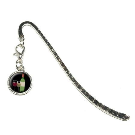 Merlot White Zinfandel Wine - Wine Vino White Red - Zinfandel Merlot Cabernet Sauvignon Pinot Chardonnay Metal Bookmark with Charm