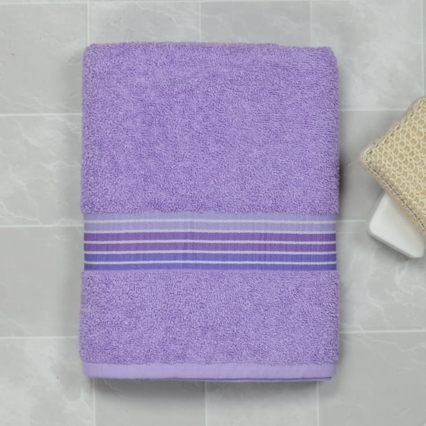 Mainstays Basic Bath Collection Single Bath Towel, Lavender Ombre