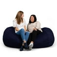 thumbnail image 3 of Big Joe Fuf 6Ft Giant Lounger Foam Bean Bag Chair, Oversized Couch with Removable Cover for Kids, Teens, Adults, Midnight Plush, Soft Polyester, 6 foot, 3 of 10