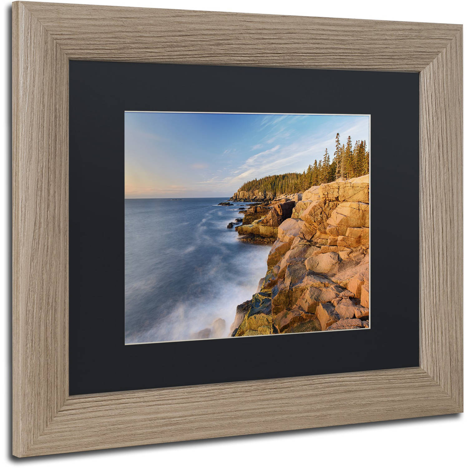 Trademark Fine Art "Acadia Sunrise" Canvas Art by Michael Blanchette Photography Black Matte, Birch Frame