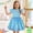 A04-Blue, variant on Valentines Dress for Girls Toddler Print School Outfits Flutter Sleeve A-Line Cute Midi Casual Sundress