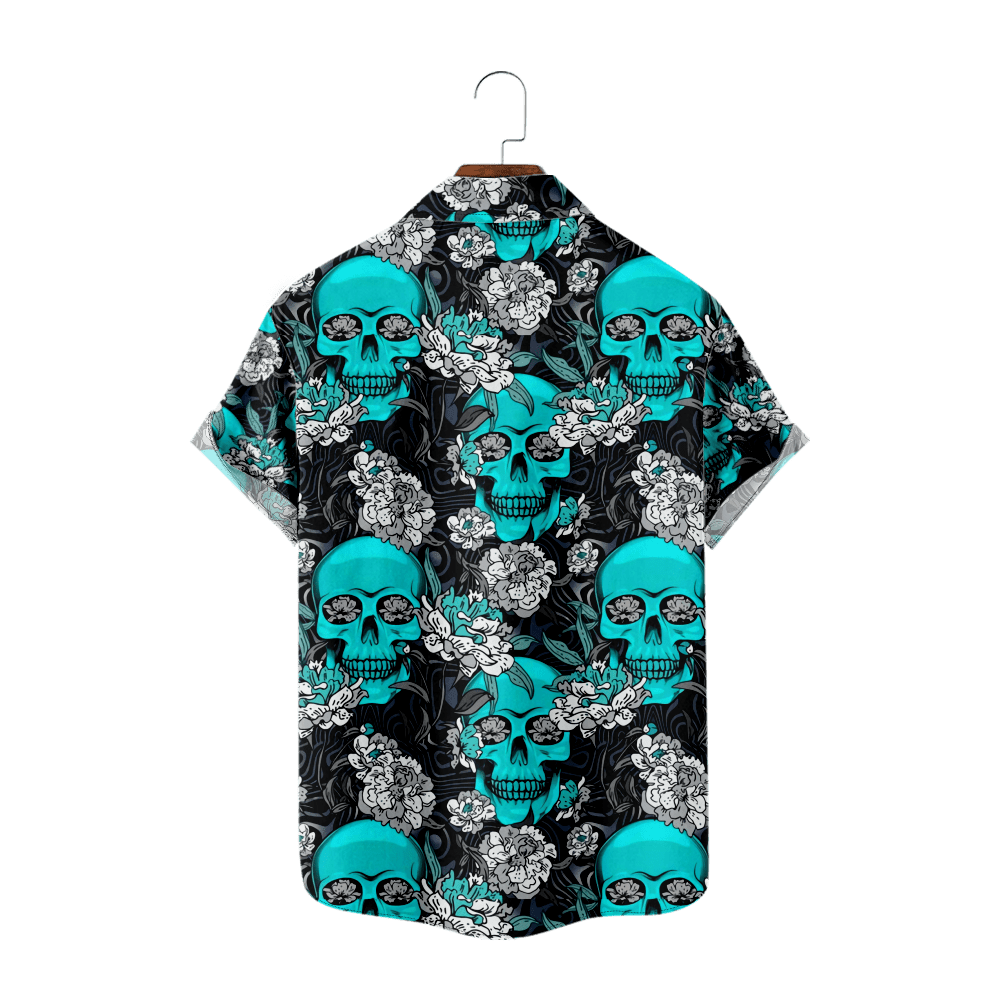 Crown Fan Hawaiian Shirt Casual Button Down Short Sleeve Shirt