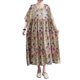 thumbnail image 1 of Vestido suelto para mujer con bolsillos, vestido de playa informal de media manga con estampado vintage, 1 of 8
