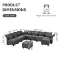 thumbnail image 6 of NYBOPAVIS Modular Sectional Sofa, 10 Seat Modular Sectional Sofa with Storage, 25.6" Deep Seat Velvet Sofa Couch for Living Room Gray, 6 of 9