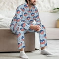 thumbnail image 7 of Uemuo Donut with the USA Fag Pattern 2-Piece Loungewear Set - Men’s Soft Sleepwear, Cozy Winter PJs, Comfy Sleep Set-Large, 7 of 7