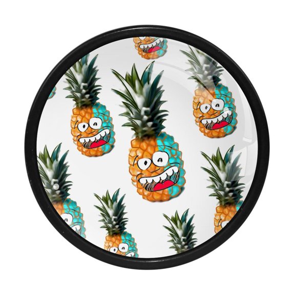 4 Pcs Pineapple Knobs for Kitchen Cabinet Cupboard Dresser Bookcase Drawer Pulls Handles Round Home Decor