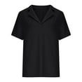 thumbnail image 6 of Womens Tops, Women's Polo Shirts Lapel Collar V Neck Short Sleeve Blouse Dressy Casual Tunic Tops, 6 of 8