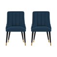 thumbnail image 1 of Manhattan Comfort Chaise de Salle à Manger Moderne en Velours Eda Bleu Nuit - Ensemble de 2, 1 of 4