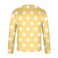 thumbnail image 4 of ZCFZJW Mens Fashion T-Shirts Polka Dot Print Fall Long Sleeve Crewneck Sweatshirts Loose Regular Fit Casual Graphic Athletic Tees Tops Yellow XXXL, 4 of 4