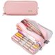 thumbnail image 1 of School pencil case for girls and boys, large pencil case with 3 compartments, pastel pencil cases for women and men (pink), 1 of 5