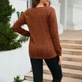 thumbnail image 3 of Womens Fall Tops Long Sleeve Rib-knit Round Neck Plain Pullover Casual T Shirts Tops for Winter Trendy 2025 (XL, Brown), 3 of 7