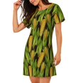 thumbnail image 2 of Vsdgher Maïs 2 Motifs Chemise de Nuit à Manches Courtes Col Rond Mignonne Robe de Nuit Confortable, 2 of 6