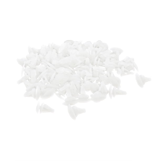 100Pcs 15mmx14mm Grapas de Plástico Blanco Vehículo Coche Panel Puerta Remache
