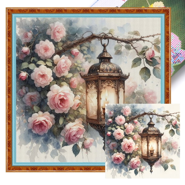 Hilo Algodón Ecológico Bordado Kit Punto Cruz Ligero Impreso 11CT Art40x40cm