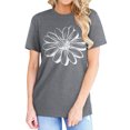 thumbnail image 4 of Women Flower Graphic Printed T-Shirt,M, 4 of 10