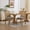 Gray + Linen + Foam, variant on Farmhouse Dining Chairs Set of 2, Cane Back Upholstered Chairs with Solid Wood Frame, Linen Fabric Kitchen Side Chairs for Dining Room