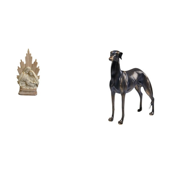 Estatua católica,Colección de figuritas de la Sagrada Familia,Escultura católica de la Santísima Virgen María,Estatua de perro de resina,Estatua de perro galgo de resina con forma de animal