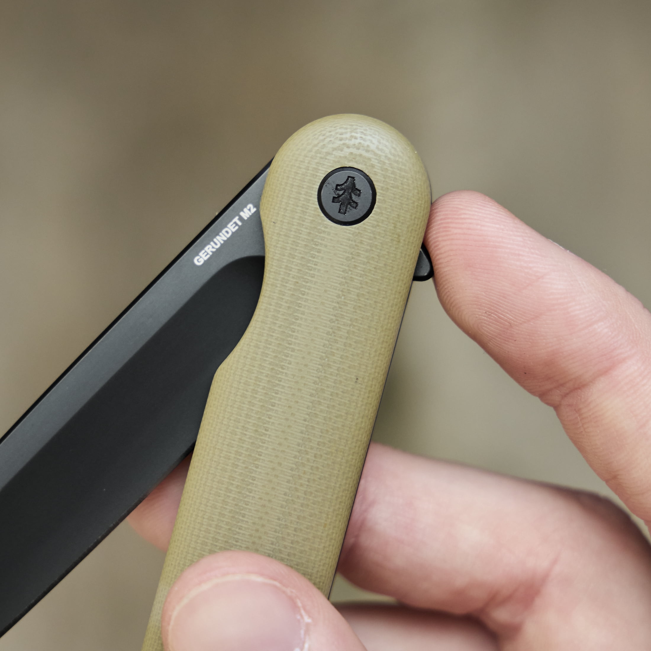 Swiss Tech Gerundet M2 Folding Knife, 14C28N Steel Tanto Blade, Fde G-10 Handle, EDC Pocket Knife with Reversible Pocket Clip