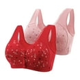 thumbnail image 2 of Herrnalise 2PC Daisy Bras for Older Women, 2024 Summer Comfortable Convenient Front Button Bra, Full Support Wide Back No Underwire Bra For Moms Gifts, 2 of 9