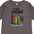thumbnail image 4 of Inktastic Hello Chicago Skyline Pizza Boys or Girls Long Sleeve Toddler T-Shirt, 4 of 5