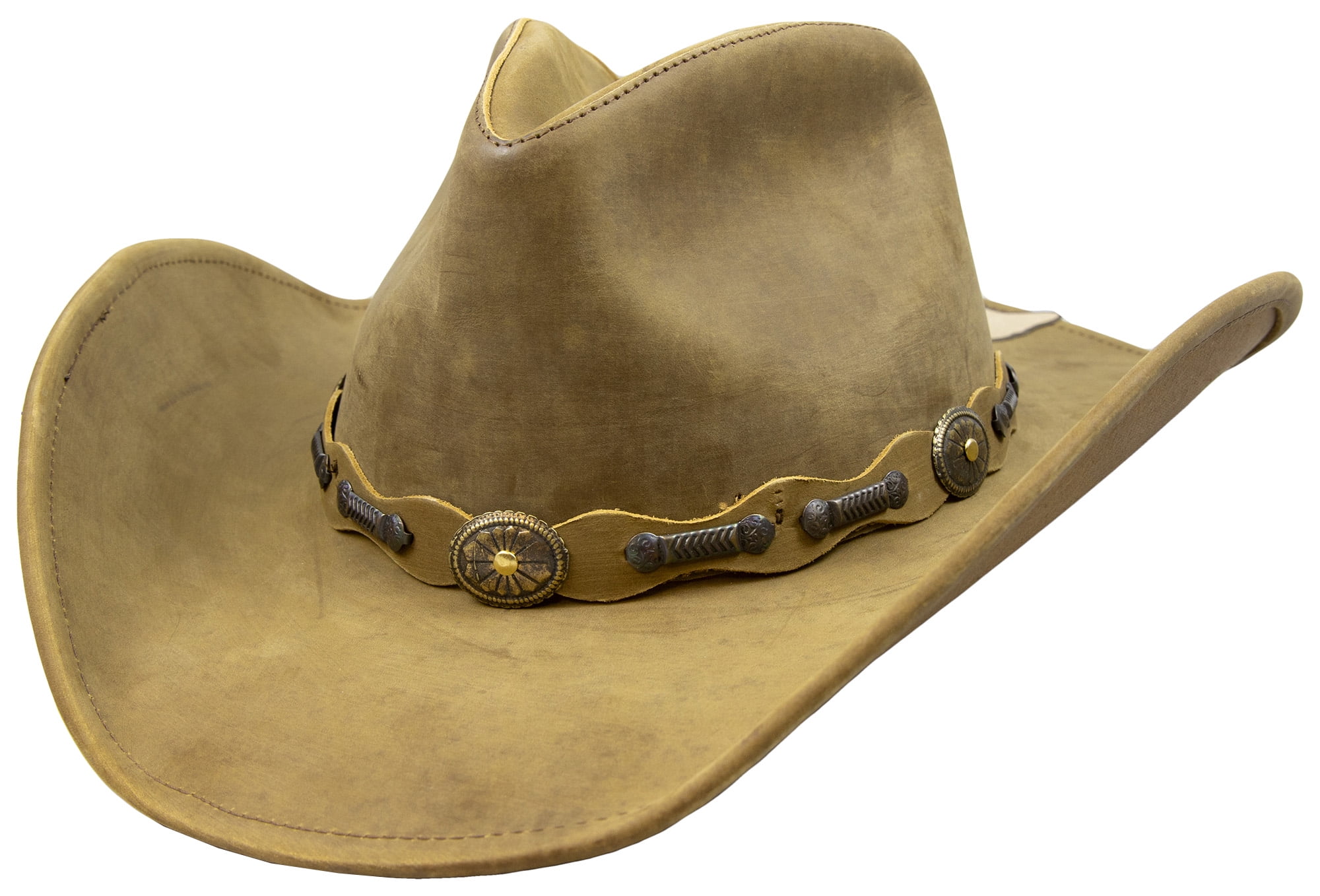 Men's Hats Stetson Roxbury Mocha Distressed Shapeable Leather Cowboy ...