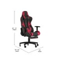 thumbnail image 4 of Flash Furniture X30 Gaming Chair Racing Computer Chair with Reclining Back, Slide-Out Footrest, and Transparent Roller Wheels in Red LeatherSoft, 4 of 4
