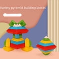 thumbnail image 2 of Bloques de construcción variados Torre Pirámide Bloques de construcción Niños Ensamblados Educación temprana Tesoro educativo Apilado Música Deformada Juguetes Luban, 2 of 5