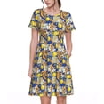 thumbnail image 1 of Easygdp Sicilian Style para Vestido Transpirable de Mujer, Vestido Suelto de Manga Corta con Pliegues y Bolsillos para el Verano, 1 of 6