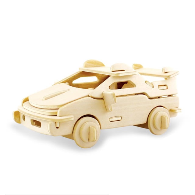 Rompecabezas de madera para montar un coche deportivo de simulación, modelo 3D, bloques de construcción, juguete educativo, regalo para niños.