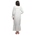 thumbnail image 4 of Moomaya Printed Long Sleeve Maxi Nightdress Button Down Cotton Sleepwear Gown, 4 of 5