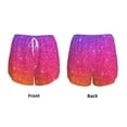 thumbnail image 3 of Salouo Holiday Shiny Print Women's 2 in 1 Running Shorts Double-Layer Shorts Athletic Workout Gym Yoga Shorts Running Shorts for Women-Small, 3 of 7