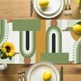 thumbnail image 4 of Table Runner Modern Geometric Table Decoration for Kitchen Dinning Mid Century Abstract Green Table Decoration for Indoor Outdoor Party Wedding Decor 13x90inch, 4 of 7