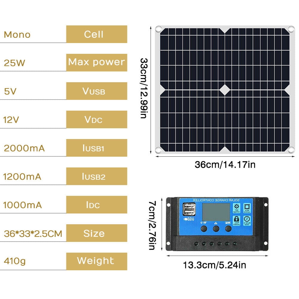 16000W Power Inverter 200W Solar Panel 12V Battery Charger Kit + 110V Controller