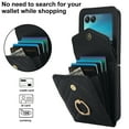 thumbnail image 6 of Crossbody Wallet Case Compatible for Motorola Razr+ 2024, RFID Blocking Card Slots, Metal Finger Ring, Premium PU Leather Lanyard Shoulder Strap Back Purse Cover Shockproof Case, Black, 6 of 9