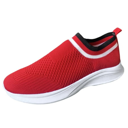 

Women Flat Shoes Women Casual Sport Shoes Mesh Running Shoes Knit Detail Slip On Running Shoes Sneakers
