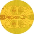 thumbnail image 1 of Ahgly Company Indoor Round Abstract Yellow Modern Area Rugs, 7' Round, 1 of 4