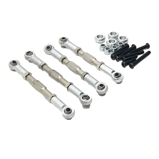 Juego de varillas de enlace Bewildely para coche RC WPL 1/16 C14 aleación de aluminio plata
