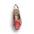 thumbnail image 2 of FLORAL Elena Women's Wide Width Rhinestone Jewel Buckle Closed Toe Slingback RED 7.5, 2 of 6