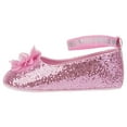 thumbnail image 6 of bebe Girl's Infant Flat Shoes with Metallic Shimmer, Glitter and Rhinestone - Flats For Infants, Light Pink, 1, 6 of 9