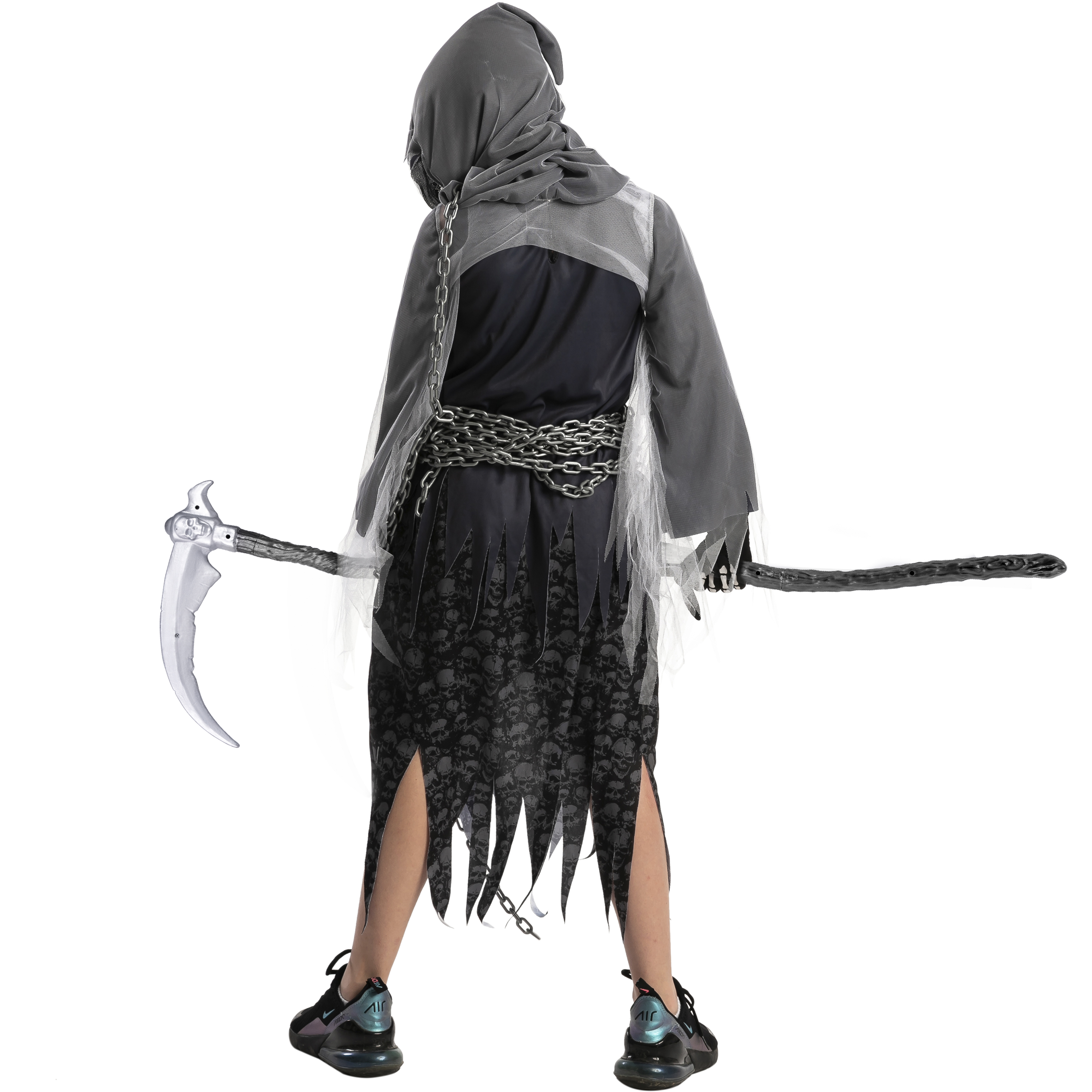 Joyfy Grim Reaper Costume for Kids with Glowing Eyes photo 5
