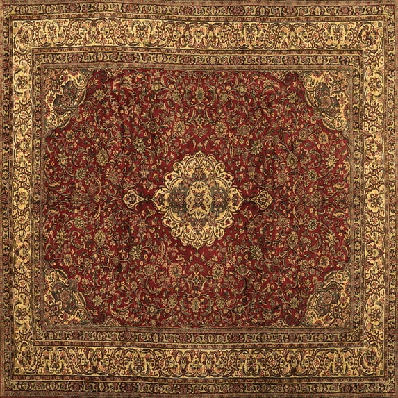 Ahgly Company Indoor Square Persian Brown Traditional Area Rugs, 8' Square
