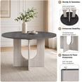 thumbnail image 5 of Leovanni 48inch Round Dining Table Set for 4 Modern Solid Wood 5-Piece Kitchen & Dining Room Set with Upholstered Chairs Pedestal Base, Gray, 5 of 8