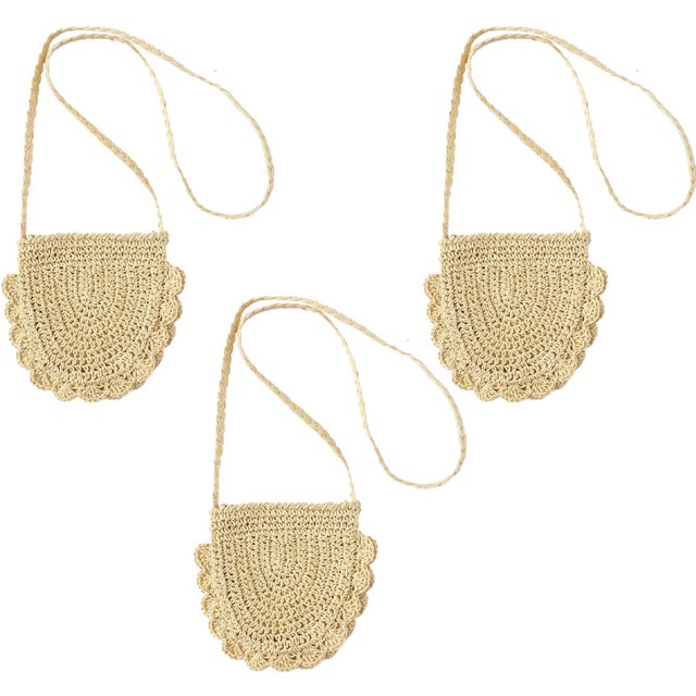 Bolso bandolera de paja, bolso tejido para mujer, cartera de mimbre de playa de verano