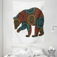 thumbnail image 1 of Animal Tapestry, Cute Bear Silhouette Covered with Abstract Circular Spiral Shapes Dots Illustration, Wall Hanging for Bedroom Living Room Dorm Decor, 60W X 80L Inches, Multicolor, by Ambesonne, 1 of 2